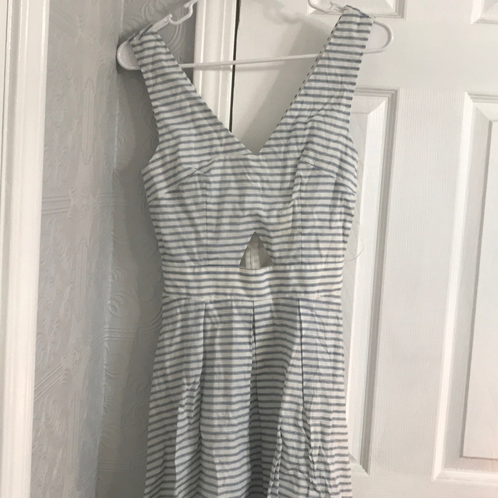 Pinstripe Dress with Cutout